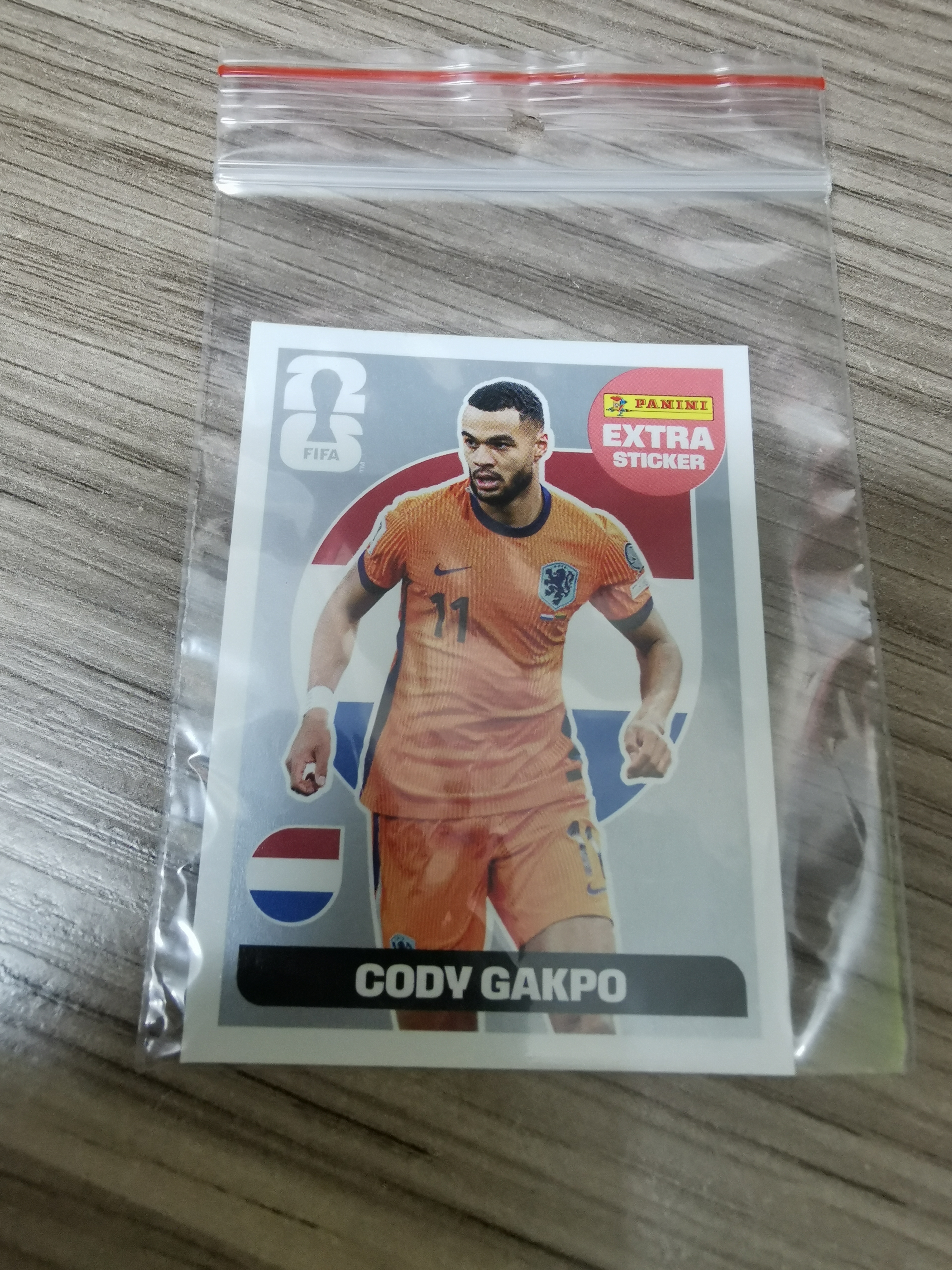 Cody Gakpo Panini WM 2026 Extra Sticker.